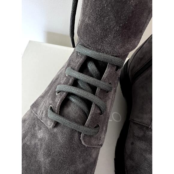 Manolo Blahnik Men Boots Fullis in Gray Lace Up Leather UK 8 Made in Italy NEW - Picture 9 of 10